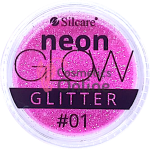 Sclipici neon pentru unghii Silcare roz 01 3g Sclipici neon pentru unghii Silcare roz 01 3g